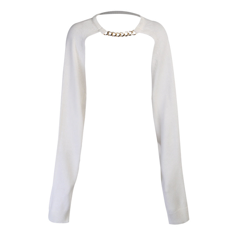 Sexy Designed Chain Knitting Long Sleeves Cover