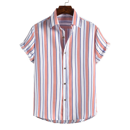 Men's Striped Short Sleeves Summer Beach T Shirts