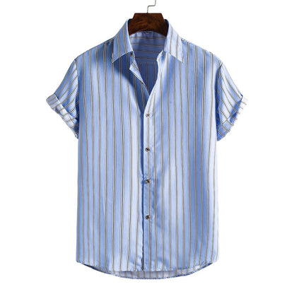 Men's Striped Short Sleeves Summer Beach T Shirts