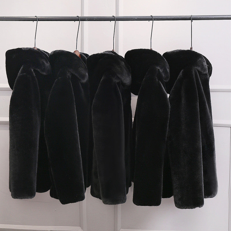 Warm Winter Artificial Fur Plus Sizes Overcoats for Men