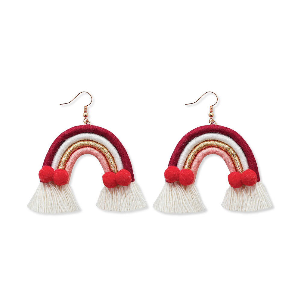 Christmas Design Boho Woven Tassel Earrings