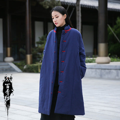 Vintage Cotton Winter Long Overcoats for Women