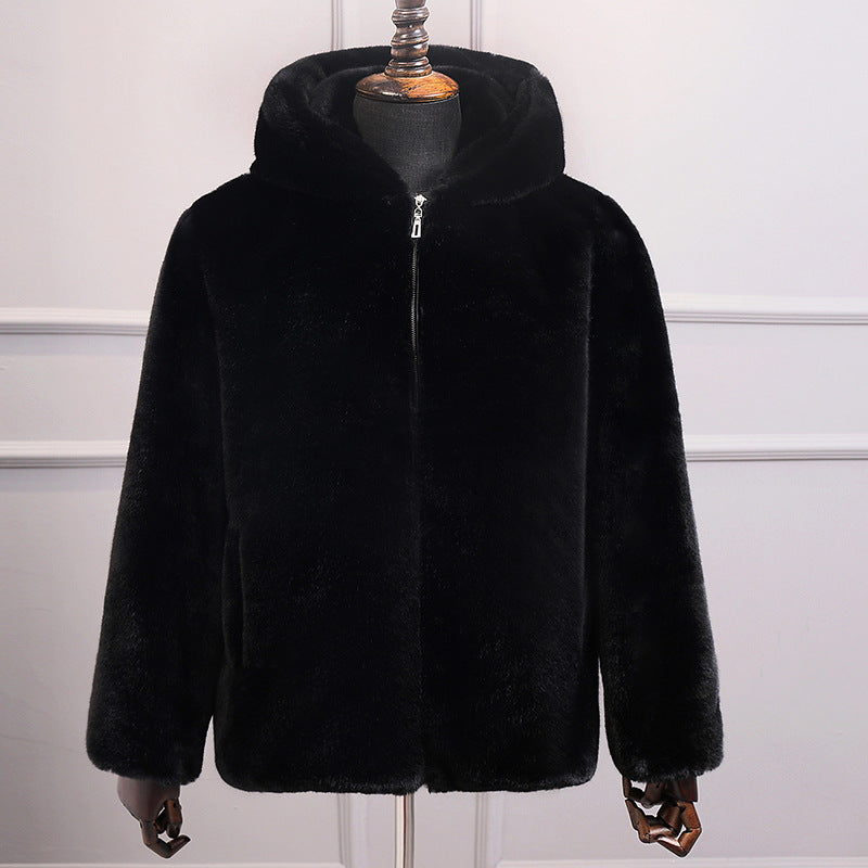Warm Winter Artificial Fur Plus Sizes Overcoats for Men