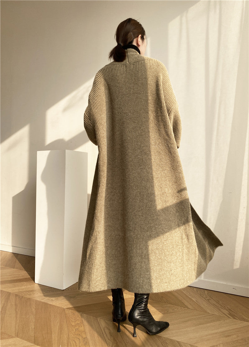 Cozy Lazy Style Long Knitting Overcoats for Women