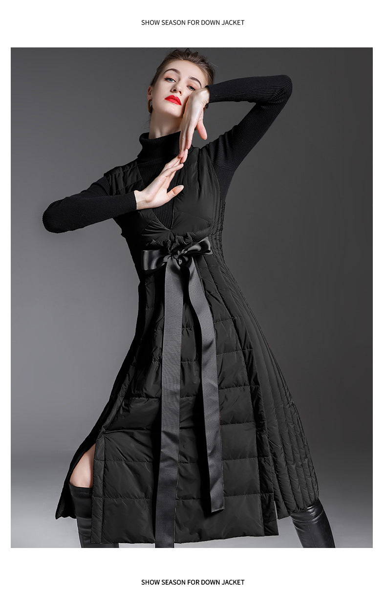 Sleeveless Winter Long Down Vest for Women