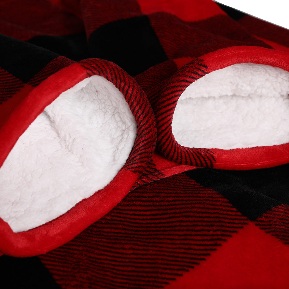 Fashion Fleece Cozy Pullover Long TV Blanket for Lazy People