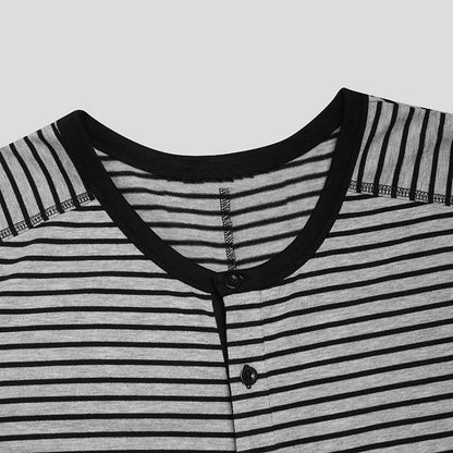 Casual Long Sleeves Jumpsuits Sleepwear for Men