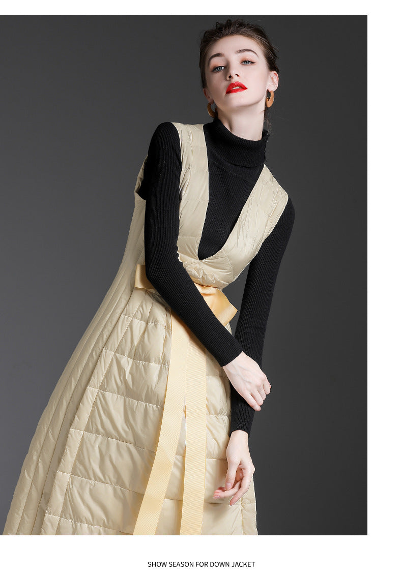 Sleeveless Winter Long Down Vest for Women