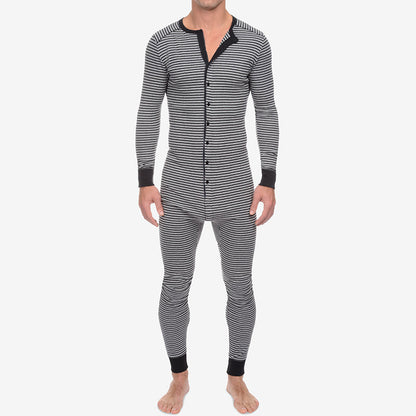 Casual Long Sleeves Jumpsuits Sleepwear for Men