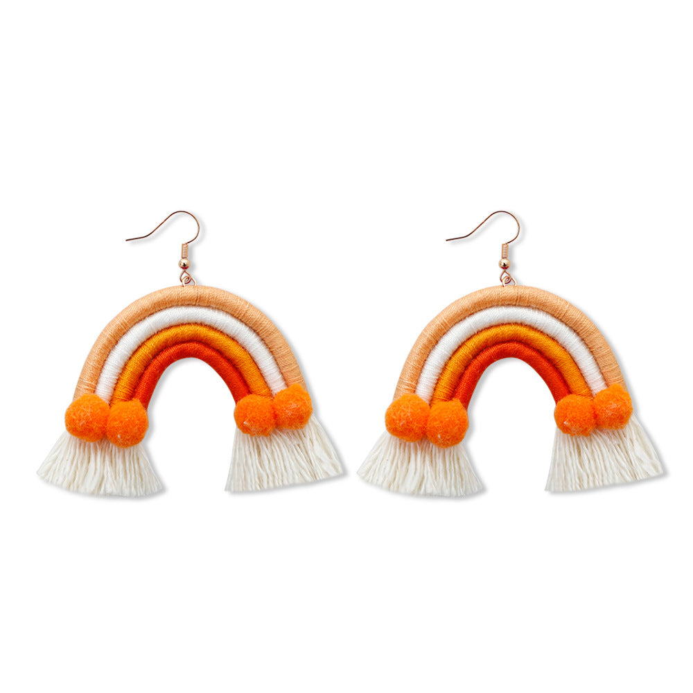 Christmas Design Boho Woven Tassel Earrings