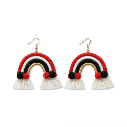Christmas Design Boho Woven Tassel Earrings