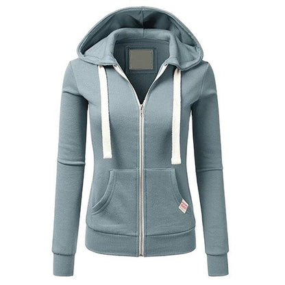 Casual Zipper Long Sleeves Cardigan Hoodies-STYLEGOING