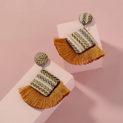Bohemian Tassels Geometry Deaign Earrings