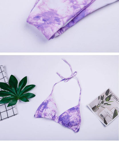 Fashion Floral Print 3pcs Bikini Swimwear-STYLEGOING