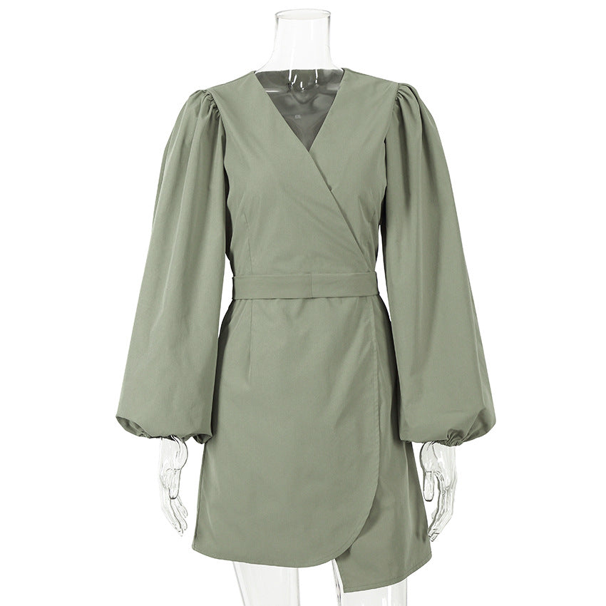 Elegant Long Sleeves Women Short Dresses