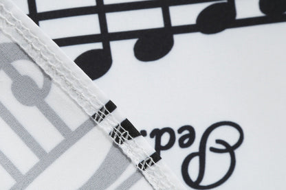 Vintage V Neck Long Sleeves Musical Note Winter Dresses-STYLEGOING