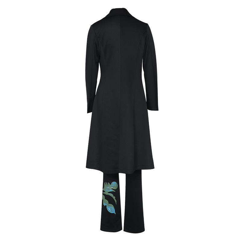 Classy Daisy Print Trenchcoat and Pants Suits-STYLEGOING