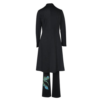 Classy Daisy Print Trenchcoat and Pants Suits-STYLEGOING