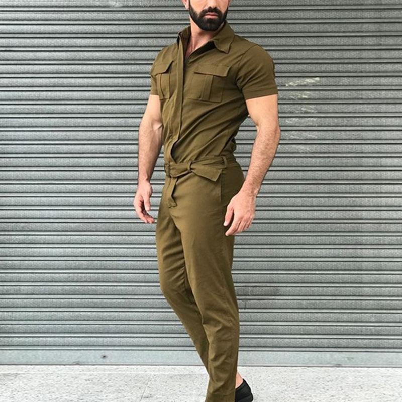 Leisure Slim Waist Overall Jumpsuits for Men-STYLEGOING