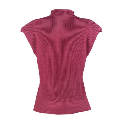 Women High Neck Sleeveless Knitting Top Sweaters