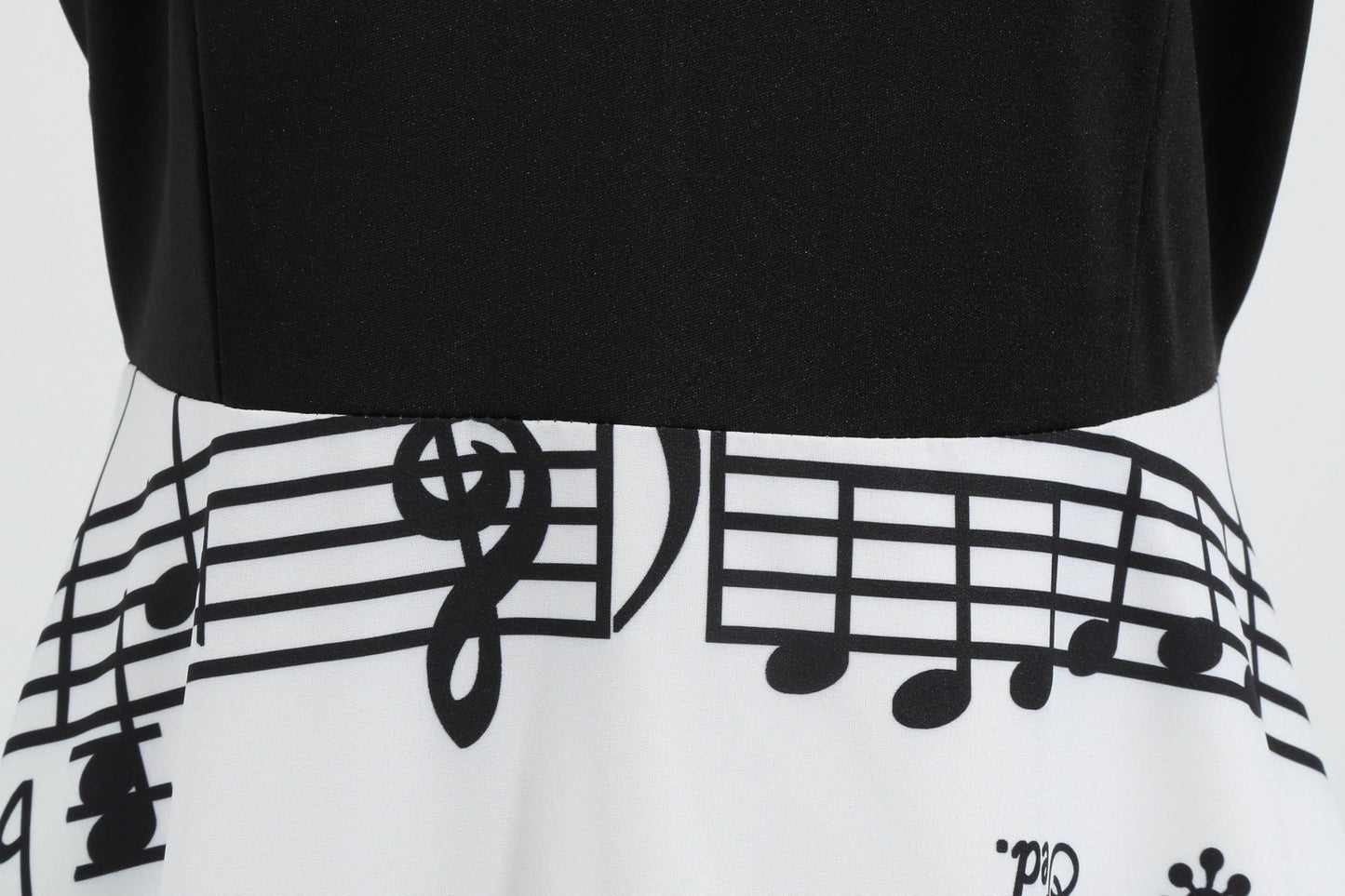 Vintage V Neck Long Sleeves Musical Note Winter Dresses-STYLEGOING