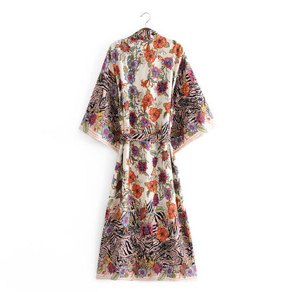 Summer Women Folral Print Kimono-STYLEGOING