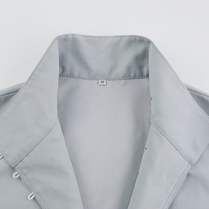 Vintage High Neck Office Lady Long Sleeves Shirts