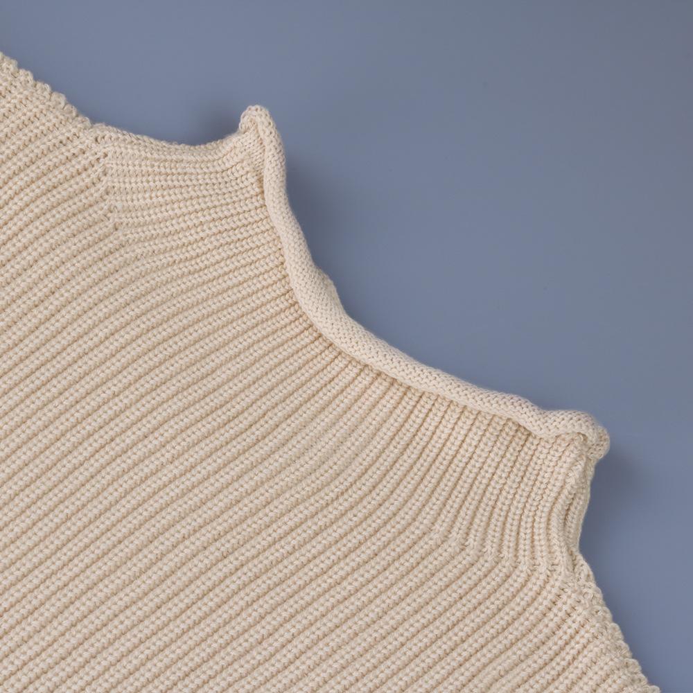 Women High Neck Sleeveless Knitting Top Sweaters