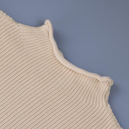 Women High Neck Sleeveless Knitting Top Sweaters