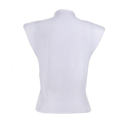 Women High Neck Sleeveless Knitting Top Sweaters