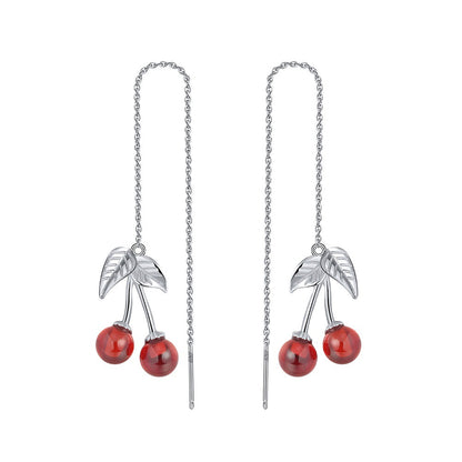 Fashion Sterling Sliver Garnet Earrings for Women