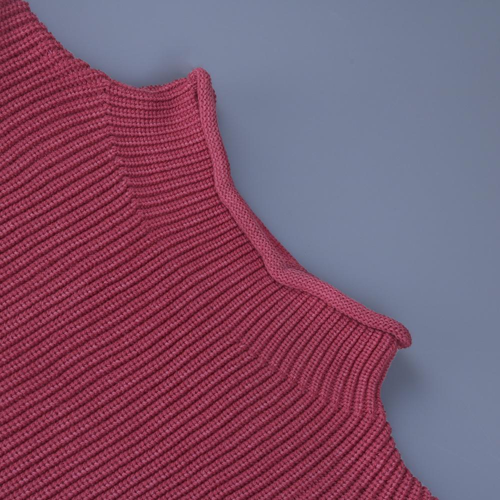 Women High Neck Sleeveless Knitting Top Sweaters