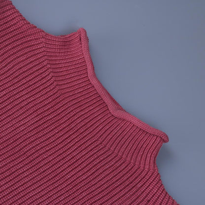 Women High Neck Sleeveless Knitting Top Sweaters