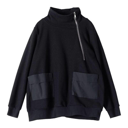 Black Plus Sizes Warm Long Sleeves Casual Hoodies-STYLEGOING