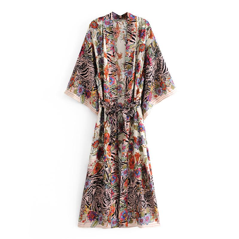 Summer Women Folral Print Kimono-STYLEGOING