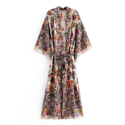 Summer Women Folral Print Kimono-STYLEGOING