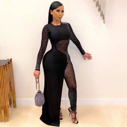 Sexy See Through Rhinestone Night Club Suits-STYLEGOING