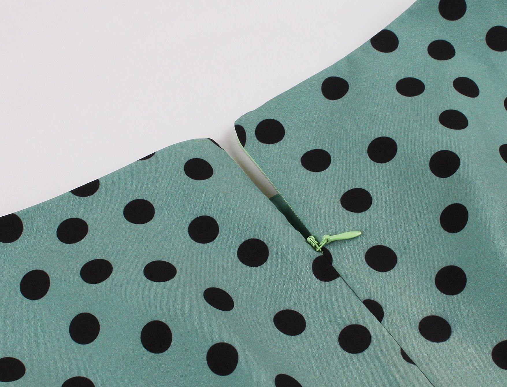 Women Summer Dot Print Retro Dresses-STYLEGOING