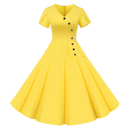 Vintage Short Sleeves Women Dresses