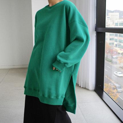 Women Round Neck Split Loose Plus Sizes Hoodies-STYLEGOING