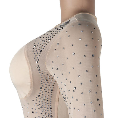 Sexy See Through Rhinestone Night Club Suits-STYLEGOING