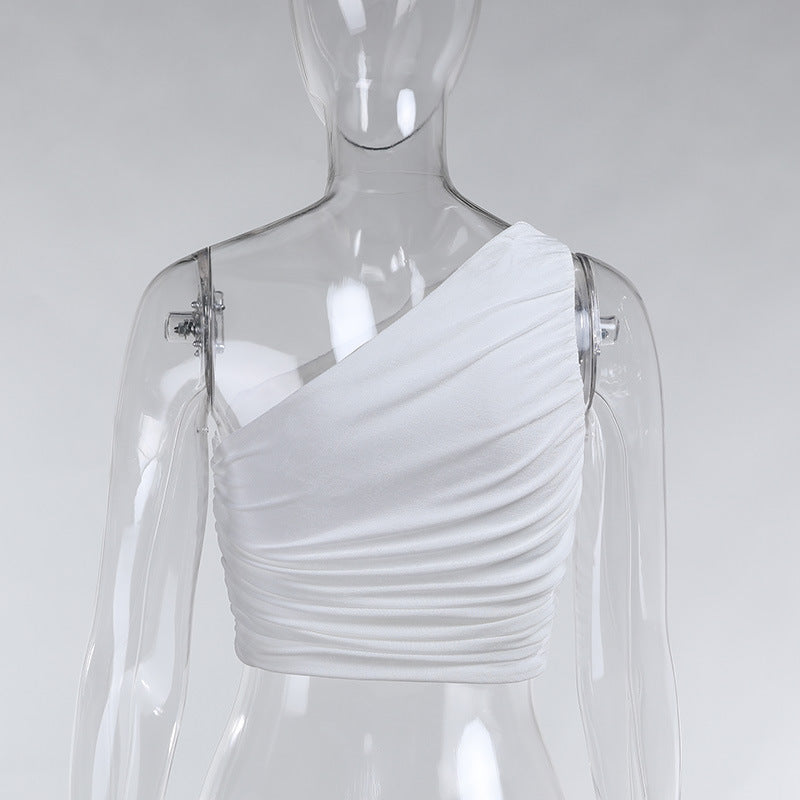 Sexy Fashion One Shoulder Women Crop Tops