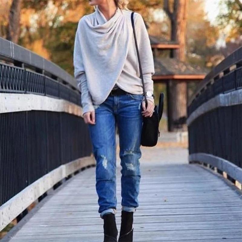 Women Winter Loose Irregular Hoodies-STYLEGOING