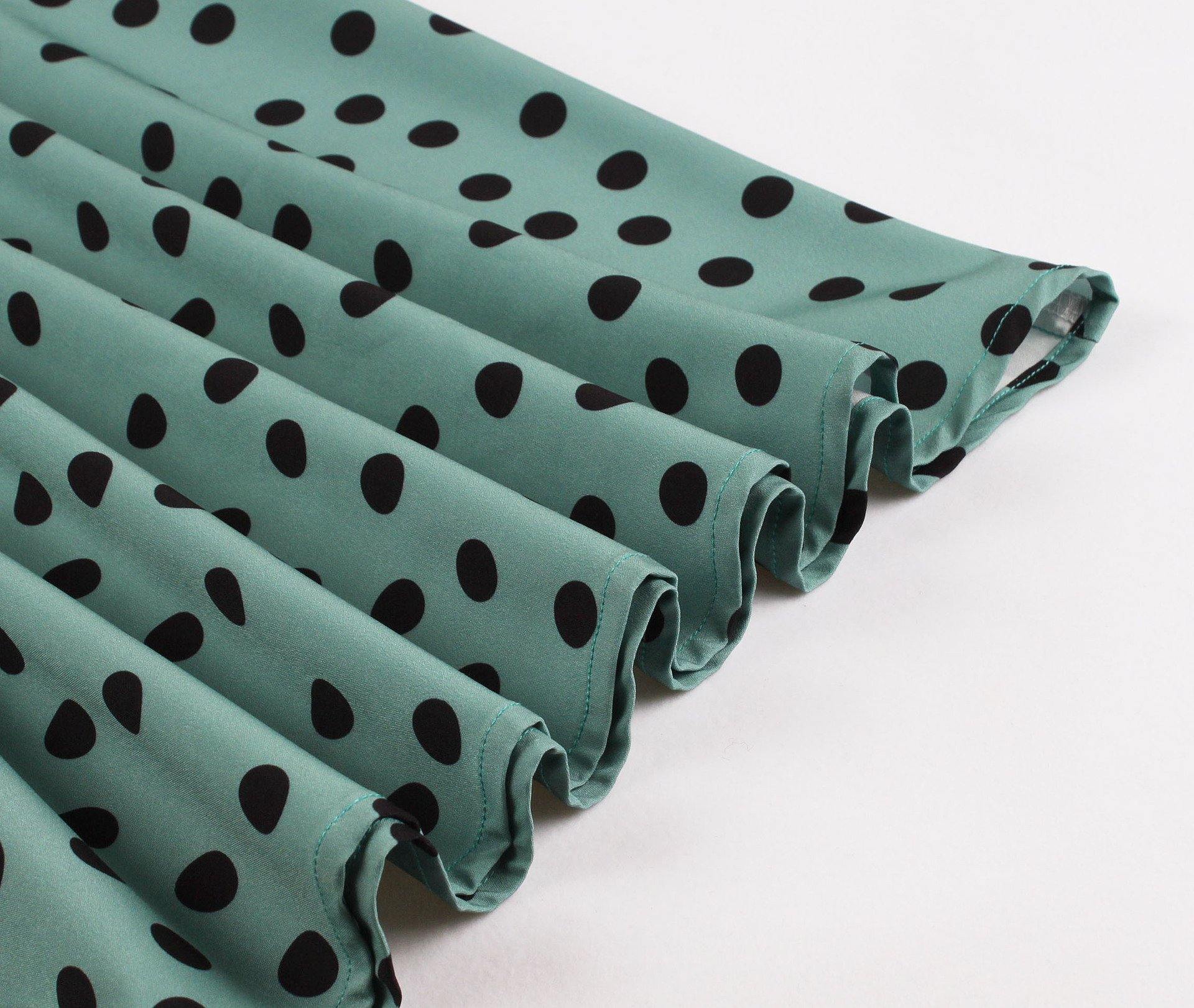 Women Summer Dot Print Retro Dresses-STYLEGOING
