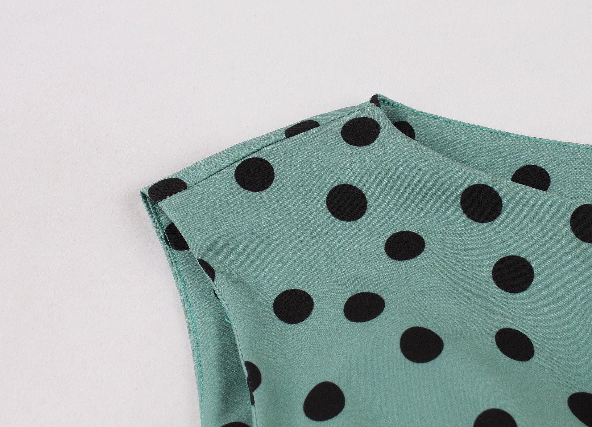 Women Summer Dot Print Retro Dresses-STYLEGOING