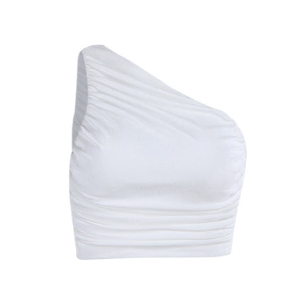Sexy Fashion One Shoulder Women Crop Tops