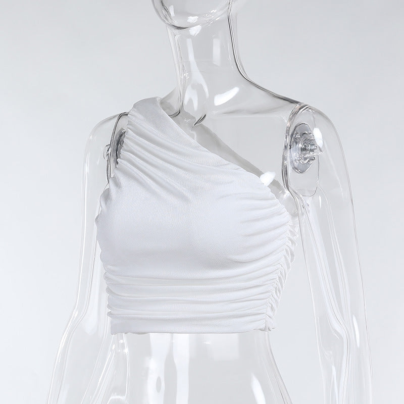 Sexy Fashion One Shoulder Women Crop Tops