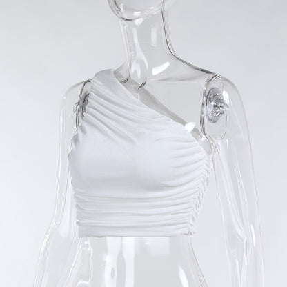 Sexy Fashion One Shoulder Women Crop Tops