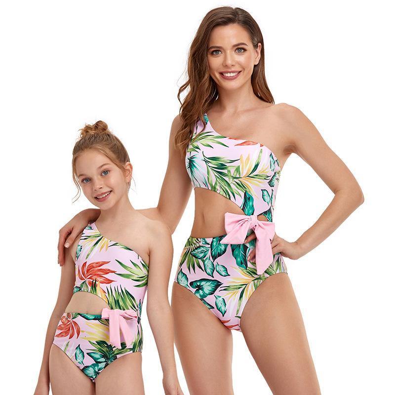Parent Child Bowknot One Piece Swimwear-STYLEGOING