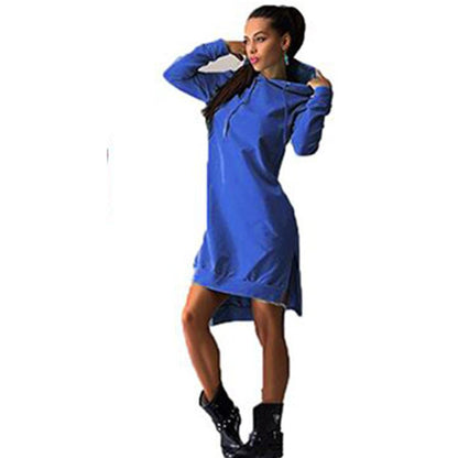 Women Autumn Long Sleeves Hoody Dresses-STYLEGOING